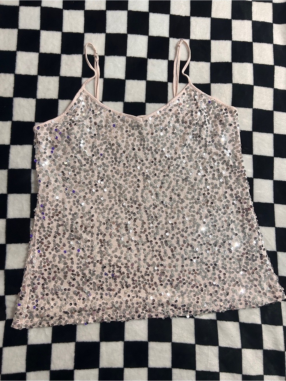 Boston Proper cream Sequin Spaghetti Strap Camisole
